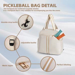 Pikleball backpack double-shoulder bag <b>badminton</b> bag multi-functional outdoor sport bag tennis bag racket bag - Product Image 4