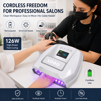 Lampe à ongles UV LED sans fil rechargeable 126W, 36 perles, double source lumineuse, capteur infrarouge, logo personnalisé pour salon, vente en gros