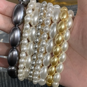 Perles en verre imitation perle de qualité supérieure, ovales, en forme de baril, à fort lustre, pour la fabrication de bijoux DIY, bracelets, mariage, prix d'usine - Product Image 1