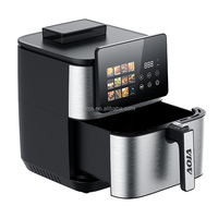 Friteuse à air chaud vapeur AOJA 9.0L grande capacité 2100W, température réglable 80-200°C ℃   Panier à huile à nettoyage facile avec contrôle numérique et minuterie automatique