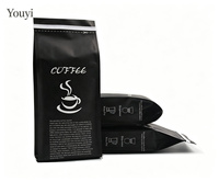 Sacs d'emballage pour grains de café personnalisés imprimés mat, 1 kg, 1 lb, réutilisables, à soufflet, en aluminium, pour café en vrac