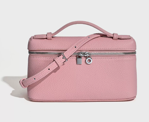 Pink <b>Pebbled</b> PU Crossbody Handbag <b>Small</b> Zipper Shoulder Bag Adjustable Strap Portable Women Travel Purse - Product Image 1
