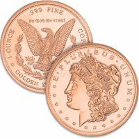 Pièce de monnaie personnalisée de luxe en cuivre fin .999 de 1, 2, 5, 10 onces avec logo estampé et impression UV