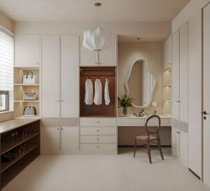 Meubles de chambre à coucher en bois moderne petite promenade dans la garde-robe - Product Image 1