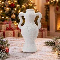 Vase rond en céramique de pierre à glaçure réactive mate transparente de grande taille, style Art déco, pour décoration de table, intérieur/extérieur, Jueheng Home