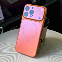 Nouvelle coque de téléphone orange avec grande fenêtre de protection pour iPhone 17 Air 16 15 14 13 Pro Max, en verre AG Nano dépoli, compatible charge magnétique