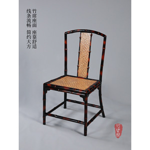 Bamboo Armchair Red Lacquer Chinese Style Living Room Chair Handmade Guizhou Origin - Product Image 5