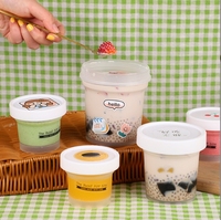 Récipients d'Emballage Alimentaire 100ml 300ml 500ml pour Crème Glacée Yaourt Panna Cotta Jetables Boîtes et Pots en Plastique Coupes à Mousse Gâteaux Desserts avec Couvercle