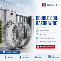 Fil barbelé double spirale BTO-22 électro-galvanisé anti-escalade de qualité supérieure, bobine de 50 cm pour centre de détention et clôture de prison