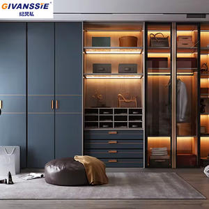 Armario Modular <span class=keywords><strong>Extensible</strong></span> de Madera de Alta Gama para Dormitorio de Apartamento, con Puerta de Melamina para Vestir - Product Image 6