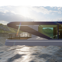 Maison flottante stable en aluminium avec pont en structure WPC à vendre – Maison sur l'eau