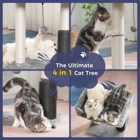 Starmon Griffoir pour chat avec lit supérieur, auto-toilettant, griffoir épais et boule suspendue