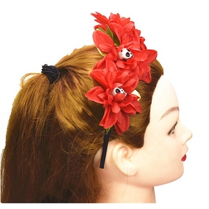 Custom all'ingrosso <span class=keywords><strong>giorno</strong></span> messicano del rosso morto ciocche floreali donne ragazze fiore Hairband Festival Costume <span class=keywords><strong>festa</strong></span> - Product Image 5