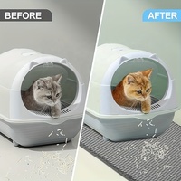MMG Tapis de lit écologique pour chat Double couche inférieure imperméable et facile à nettoyer Tapis de litière pliable pour chats Protège le sol