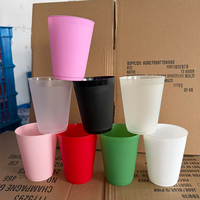 Mini-gobelet isotherme bleu pour Michelada 16oz, réutilisable, en plastique, pour boissons personnelles, stade, sport, avec serviettes et couvercles Coozies