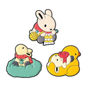<strong>Tsuki</strong> Rabbit Enamel Pin Cartoon Cute Bunny Knitting Brooch Lapel Badge Jewelry Gift for Friend - Product Image 2