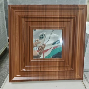 ZJ Modern duvar ve tavan dekoratif dekor 50cm ahşap renk 3d Pvc paneller altın ayna ile - Product Image 3