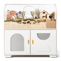 Enclos pour hamster de style BucatstateFurniture avec rangement, petite cage pour animaux de compagnie avec armoire de rangement