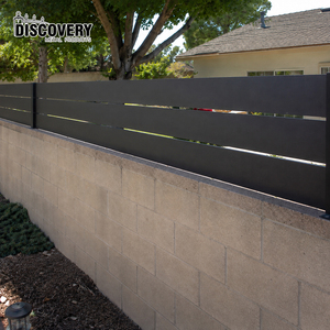 Panneaux de clôture murale extérieure semi-privés en aluminium noir, élégant treillis et <span class=keywords><strong>portail</strong></span> de jardin - Product Image 3