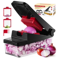 RVS uien snijder, spiraalsnijder, keukenhulpjes, groentesnijder, rasp, handrasp, fruit- en groentehakker