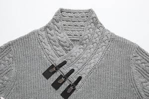 Wholesale <strong>Men's</strong> Fashion <strong>Cable</strong> <strong>Knit</strong> Sweater Heavy <strong>Chunky</strong> Thick <strong>Jumpers</strong> with Anti-Wrinkle Warm Turtleneck Pullover for Autumn - Product Image 6