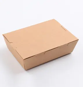 창없는 크래프트 종이 접이식 커버 일회용 상업용 테이크 아웃, 피크닉 샐러드 상자 과일 상자