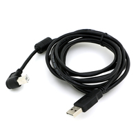 Échantillon gratuit Câble d'imprimante USB 2.0 mâle à angle droit 90 degrés en forme de L mâle B avec noyau en ferrite gaine en PVC tressée pour appareils photo