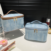 Trousse de toilette pour femme en tissu Oxford, grande capacité, légère, imperméable, résistante aux rayures, portable, fermeture éclair