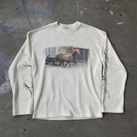 T-shirt à manches longues raglan sérigraphié, style streetwear décontracté, vierge, épais et thermique, pour homme, haute qualité