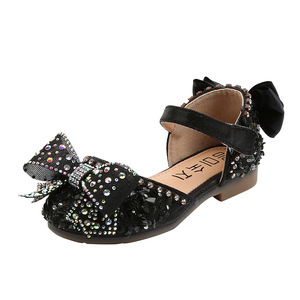 Scarpe da Bambina con Suola Morbida, Ballerine in Pelle con Paillettes, Sandali per Studentesse e Cerimonie - Product Image 1