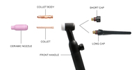 Corps de torche de soudage TIG WP-26V WP-26F WP-26FV 250Amp tête de torche de soudage TIG refroidie par Air régulière pour accessoires d'équipement de soudure