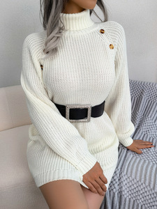 Abiti <span class=keywords><strong>in</strong></span> <span class=keywords><strong>maglia</strong></span> bianca LI-ZD003 per le donne natale inverno Casual a collo lungo a manica lunga <span class=keywords><strong>abito</strong></span> da donna maglione <span class=keywords><strong>bianco</strong></span> con bottoni - Product Image 5