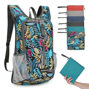 Oxford Foldable Travel Bags Fashion Print Outdoor Bagpack Lightweight Waterproof Folding Bags for Hiking Casual Sports Backpack