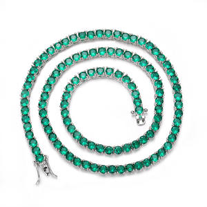 Оптовая продажа, Однорядный медный набор, циркониевое ожерелье, трендовая теннисная цепь, хип-хоп ожерелье для женщин - Product Image 5