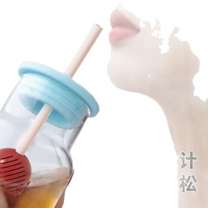 Infuseur à thé en plastique avec couvercle, ensemble rouge et bleu pour la préparation du thé à la maison - Product Image 1