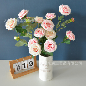 Bouquet de roses artificielles Dongchen Crafts à 6 têtes, tige unique, pour la Saint-Valentin, mariage, décoration intérieure - Product Image 2