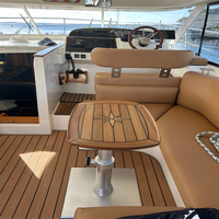 Plateau de table en teck en forme de baril 450x600 500x700 610x940mm, 17.7x23.6 19.7x27.5 24x37 pouces avec incrustation étoile pour bateau, yacht, caravane, camping-car