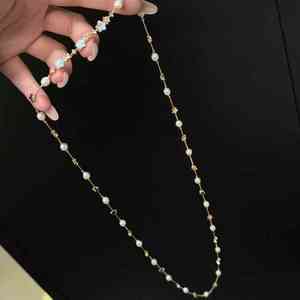 שרשרת הסוודר שמיים כוכבים 5-6 מ "מ אור מים מתוקים שרשרת פנינים באורך 80 ס" מ - Product Image 4