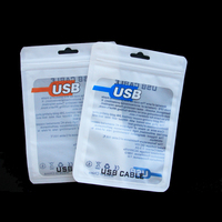 Sac d'emballage auto-adhésif en plastique OPP, personnalisé Poly, sac de rangement des accessoires d'écouteurs, sac à fermeture éclair pour câbles de Date Usb