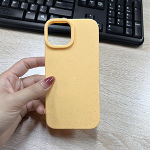 Étui en paille de blé de couleur unie pour iPhone 15 / 17 avec grand trou, pour iPhone 13/14 Étui souple résistant aux chutes, pour iPhone 16 Pro Max - Product Image 4