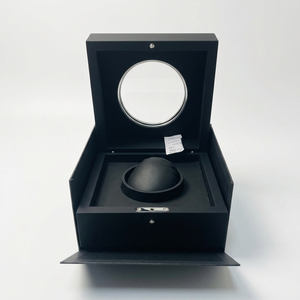 Square <b>Black</b> <b>Watch</b> Box with Faux Leather Interior Snap Closure Dustproof Case for Luxury <b>Watches</b> - Product Image 5