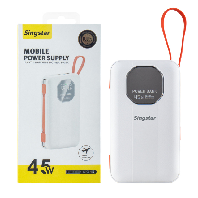 Singstar factory 45W Phone Charger Big Capacity 20000 Mah SK45 Power Bank Power Charging Treasure