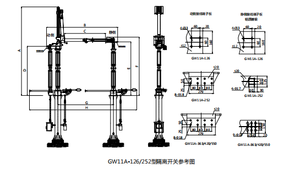 สวิตช์แยกวงจรไฟฟ้าแรงสูง GW11 สำหรับภายนอกอาคาร 126KV 1P 630A 1250A อุปกรณ์ตัดการเชื่อมต่อสายไฟ - Product Image 1