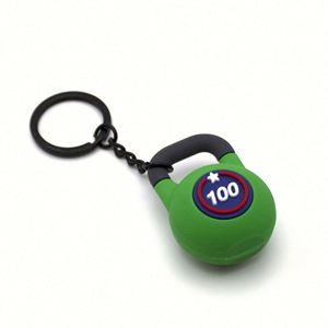 Mini Kettlebell Keychain PVC, Creative Fitness Bag Charm and Backpack Pendant, Novelty Gym <b>Key</b> <b>Ring</b> Promotional Gift - Product Image 3