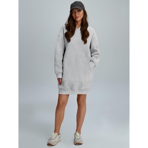 Sweat à capuche oversize pour femme, manches longues, style streetwear décontracté, logo personnalisé, 100% coton, 300 g/m², nouvelle qualité - Product Image 4