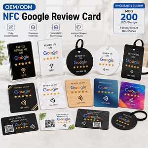 Tarjeta NFC programable personalizada <span class=keywords><strong>de</strong></span> PVC y acrílico Ntag213 Ntag215 con código <span class=keywords><strong>QR</strong></span> para reseñas <span class=keywords><strong>de</strong></span> Google, directamente <span class=keywords><strong>de</strong></span> fábrica - Product Image 1