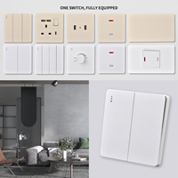 Vente flash Interrupteurs et prises standard britanniques 16A avec port USB et panneau de commande d'alimentation pour éclairage mural électrique domestique Interrupteur tactile