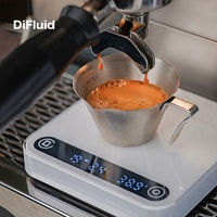 Balance de précision numérique DiFluid Microbalance pour café, blanche, avec minuteur et suivi intelligent des données pour l'expresso