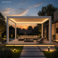 Kit de véranda moderne en aluminium MEIXIN avec toit en verre trempé double, pergola imperméable pour villa, entrepôt, jardin, patio