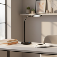 Lampe de bureau LED minimaliste avec col de cygne flexible, commande tactile, lumière sans scintillement pour l'étude et le travail